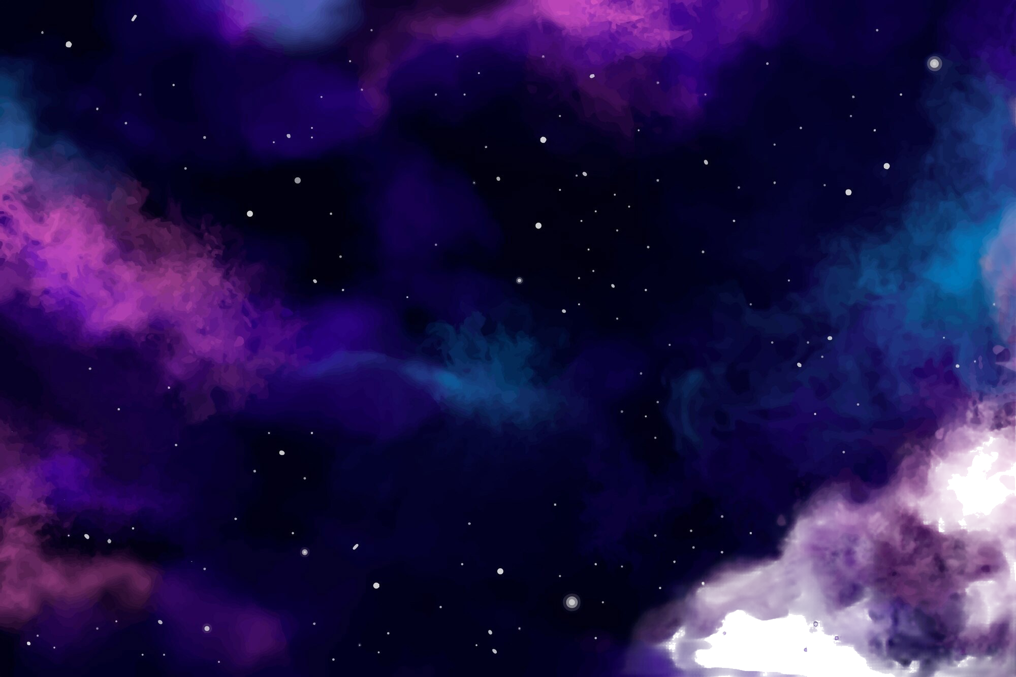 Purple and blue nebula with stars
